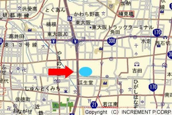 ニトリモール東大阪の地図