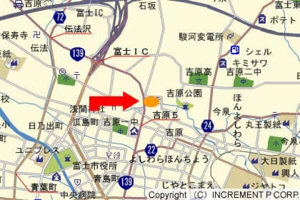 アピタ富士吉原店の地図