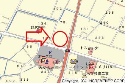 ゲンキー下米田店の地図の写真