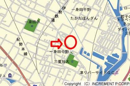 コスモス一身田店の地図の写真