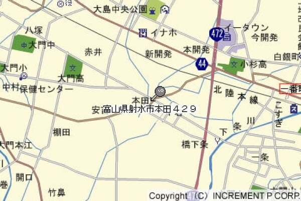 ファミリーマート射水本田店の地図の写真