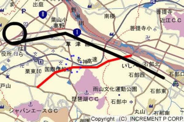 栗東東ジャンクションの地図の写真