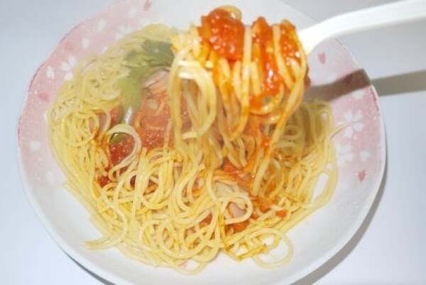 マ･マー 大盛りスパゲティ ナポリタンできあがりの写真