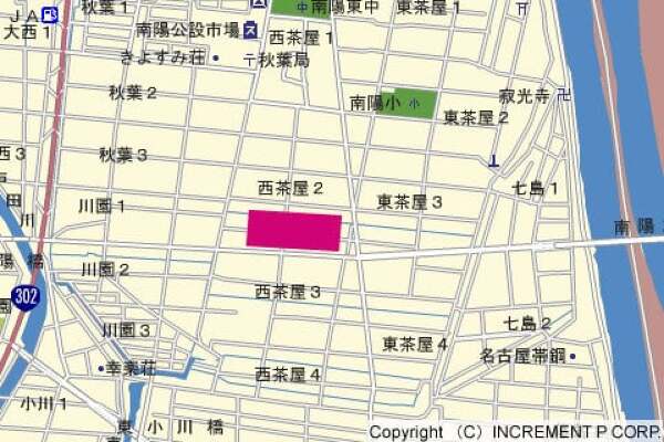 茶屋新田地区のイオンモール建設予定地の詳細地図の写真