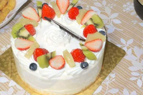 ソレイユブランの誕生日ケーキの写真