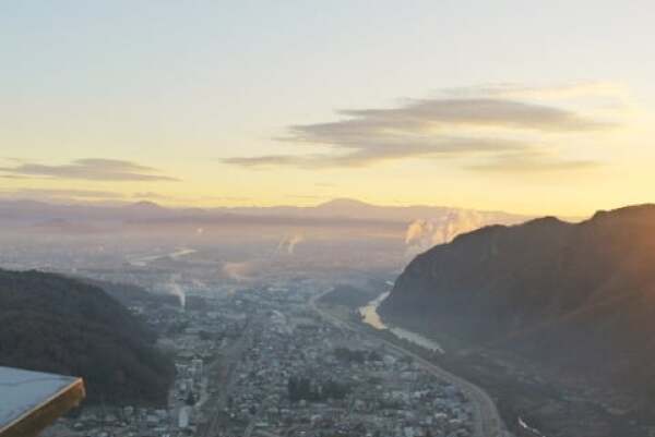 猿啄城展望台からの景色の写真