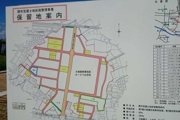 スーパーセンターオークワ関笠屋店予定地地図の写真
