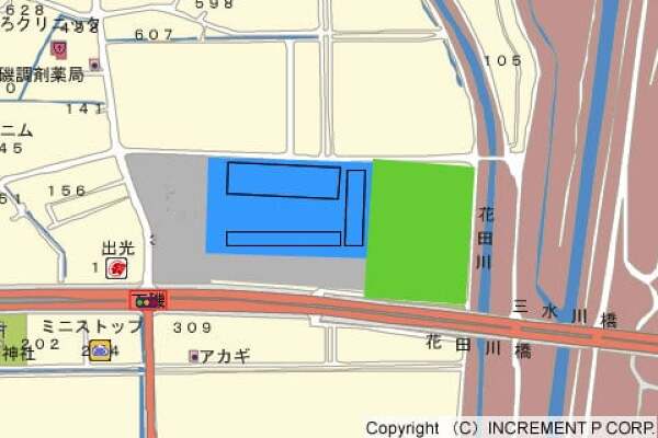 大野町の道の駅計画地の拡大地図の写真