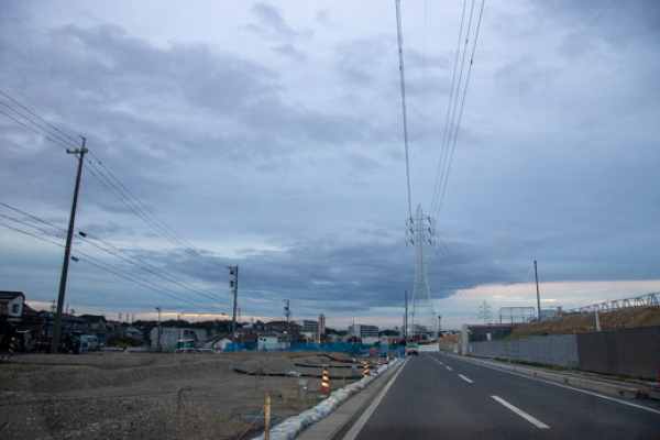 東海市民病院跡地の新道路の写真