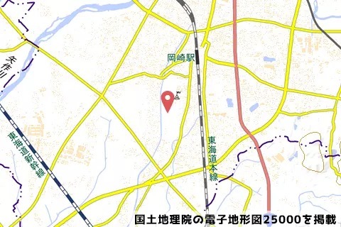 岡崎駅南複合商業施設予定地の地図の写真