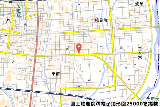 小木曽製粉所大垣店の地図の写真