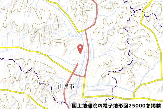 山県ICの地図の写真