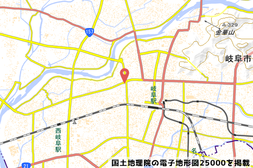ローソン岐阜都通店の地図の写真