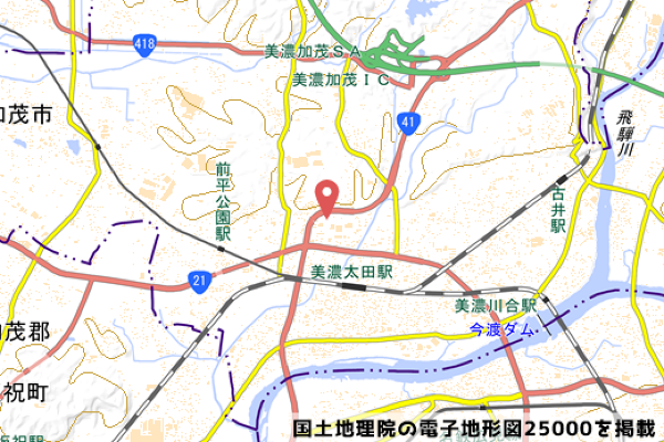ファミリーマート美濃加茂山手店の地図の写真