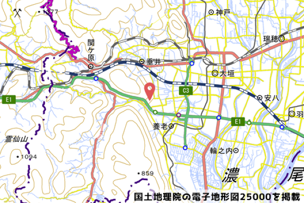 養老町シフォンさんの地図の写真