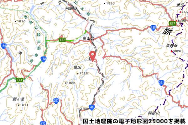 宮峠トンネルの地図の写真