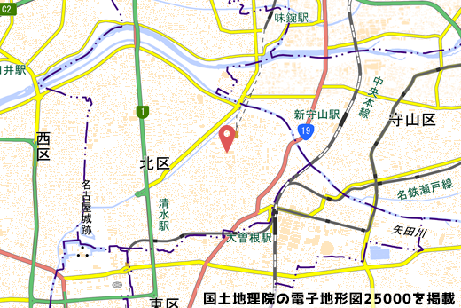 （仮称）イオンスタイル上飯田の地図の写真