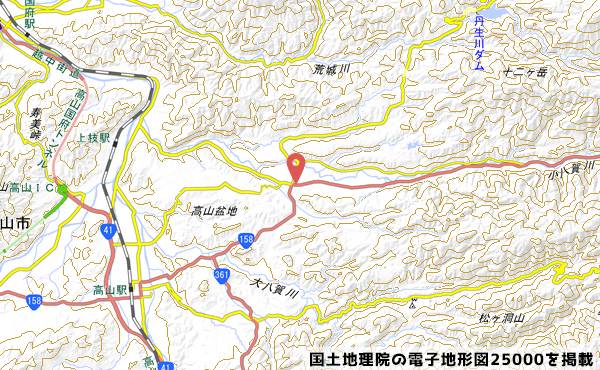 ゲンキー丹生川店の予定地地図の写真