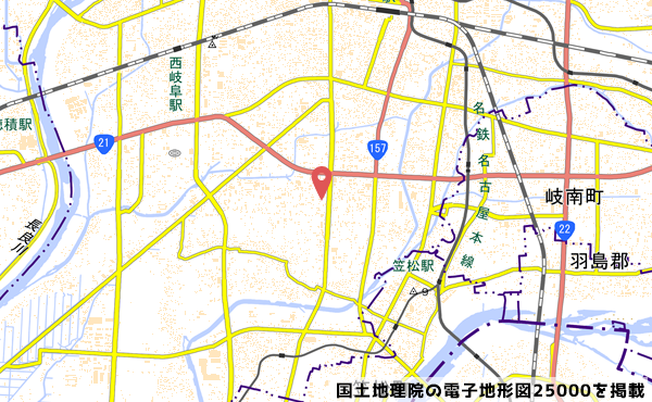 セブンイレブン岐阜茜部大川店の地図の写真