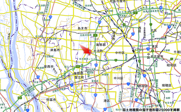バロー千音寺店の地図の写真