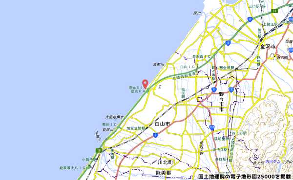 徳光PAの金澤８（エイト）キッチンの地図の写真