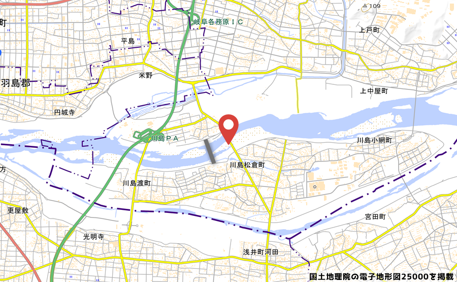 川島大橋の地図の写真