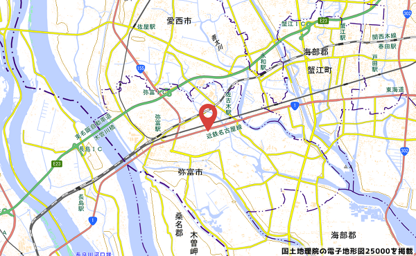 キンブル弥富店の地図の写真