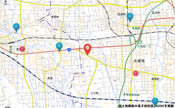 クスリのアオキ長松店の地図の写真