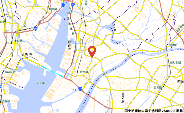 カネスエ碧南幸町店の地図の写真