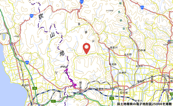 岐阜のマチュピチュの地図の写真