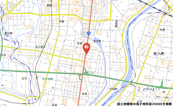 大垣島里店（仮）予定地の地図の写真
