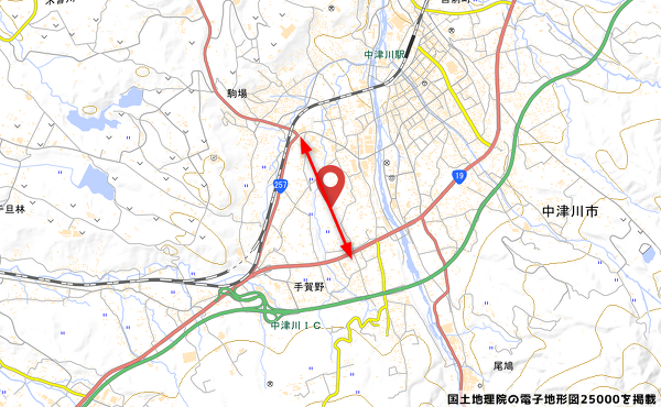 ファミリーマート中津川駒場店の地図の写真