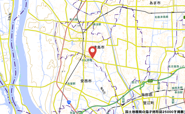 （仮称）カネスエ津島愛宕店予定地の地図の写真
