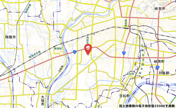 岐阜県庁ンの地図の写真