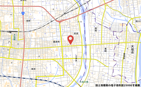 シャトレーゼ大垣万石店の地図の写真