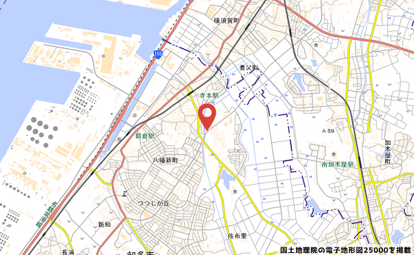 愛知県知多市の予定地地図の写真