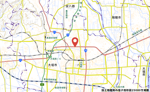 ビッグモーター大垣店の地図の写真
