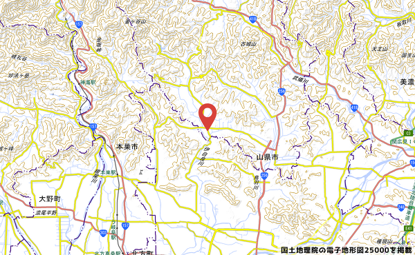 ファミリーマート山県伊自良店の地図の写真