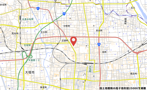 （仮称）コーナン大垣室村店予定地の地図の写真