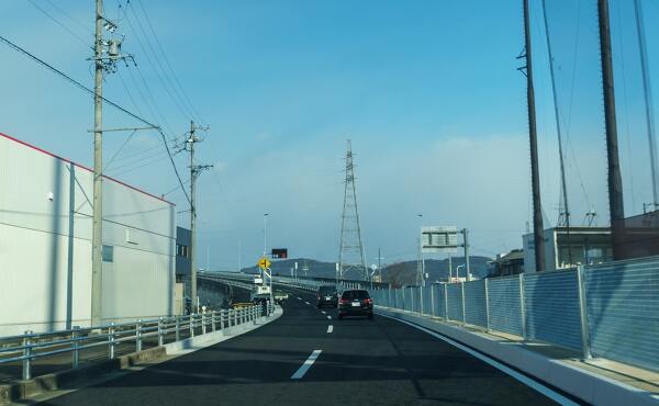 伊自良川大橋の手前の写真