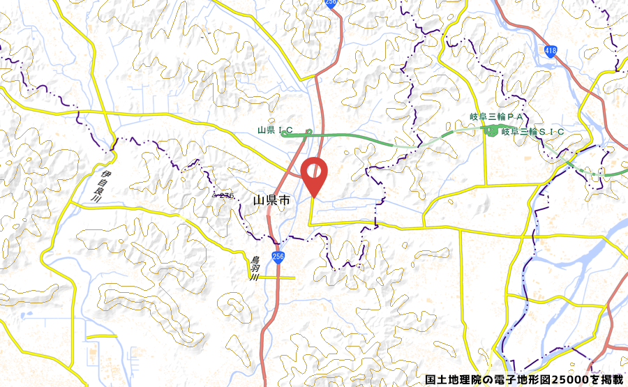 マクドナルド山県高富店の地図の写真