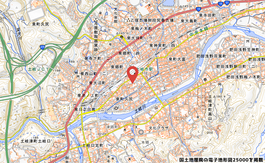 デイリーヤマザキ土岐市駅前店の地図の写真