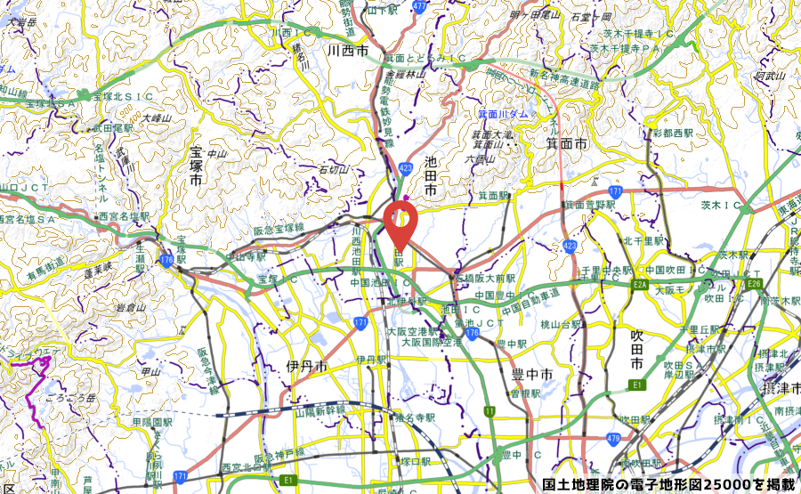 カップヌードルミュージアム 大阪池田の地図の写真