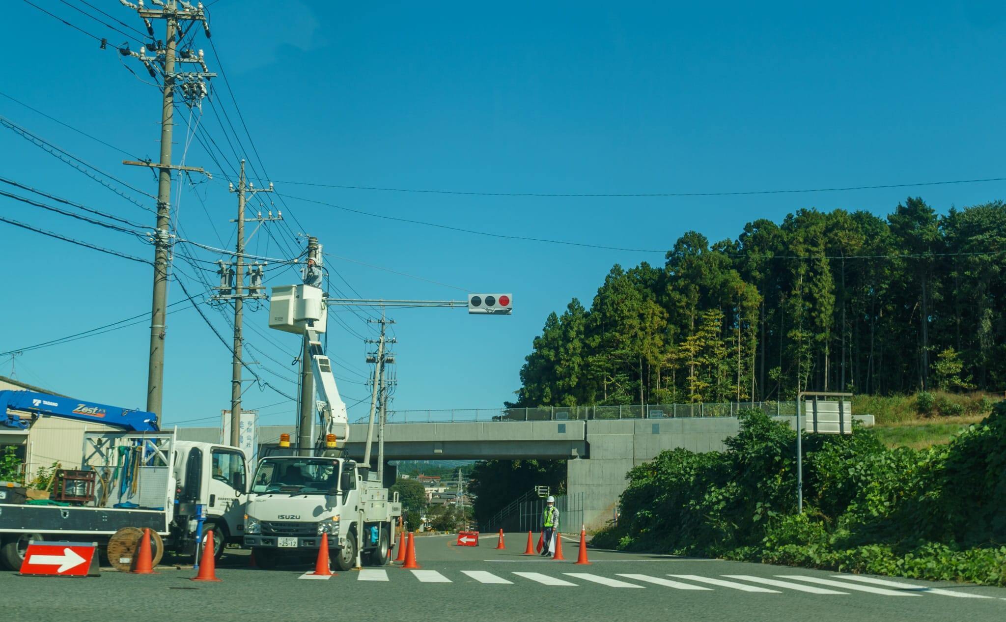 電線の地中化工事の写真