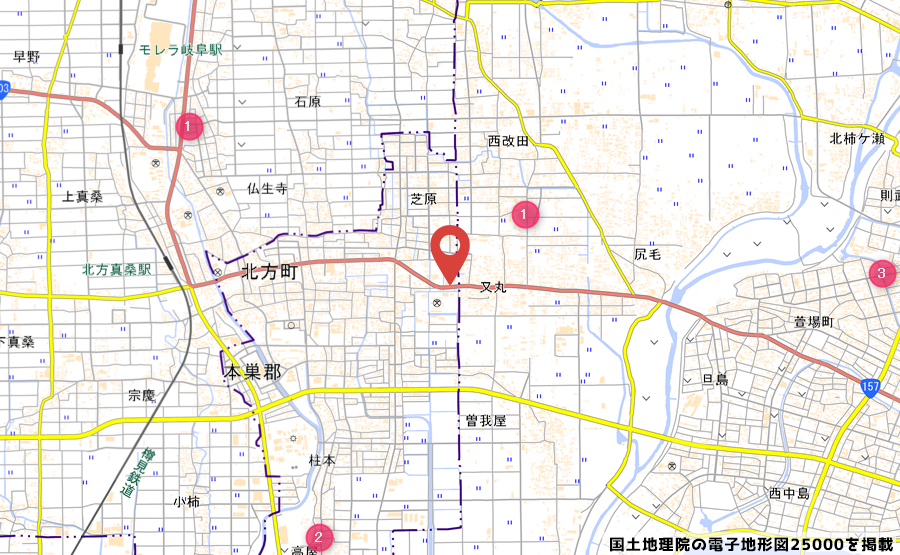 ドラッグストアコスモス 北方東店の地図の写真