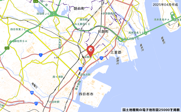 ロピア四日市北店(仮称)の地図