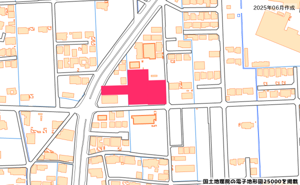 筆者は地図に当てはめた工事の見取り図
