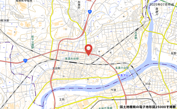 岐阜県美濃加茂市田島町の地図