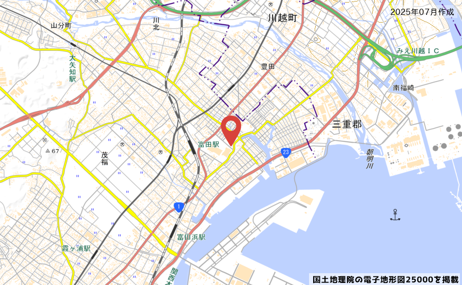 三重県四日市市富洲原町2-88の地図