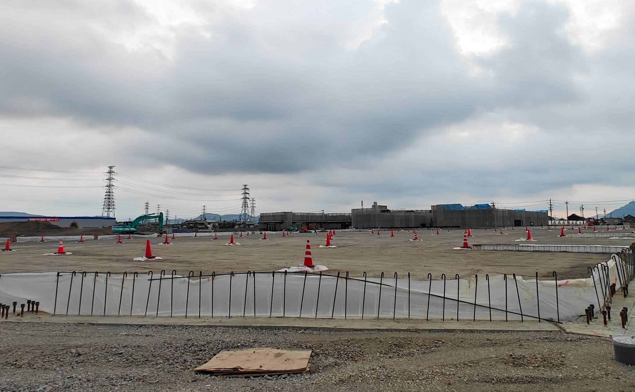 イオンタウン岐阜北方店の本体棟の予定地周辺の外観（2025年7月撮影）